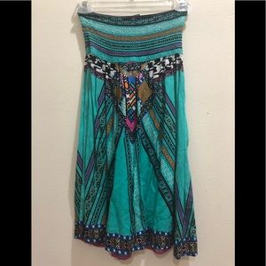 Ocean drive multi colored green summer/evening dress. Size S
